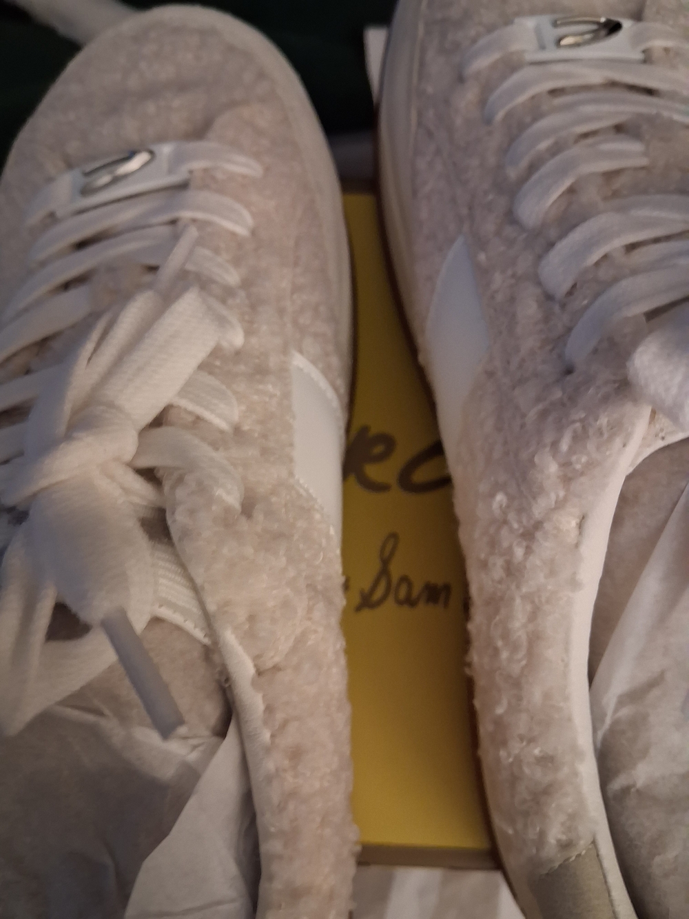 NEW W/BOX Circus by Sam Edelman US Size 9M, Cream Sherpa Lace-Up Sneakers - Picture 9 of 16
